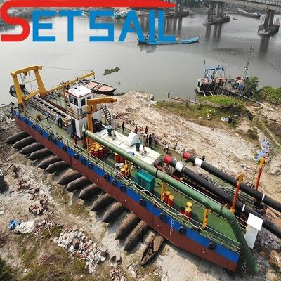 Siemens PLC System Diesel Engine Sand Dredger Used in River for Customized Needs