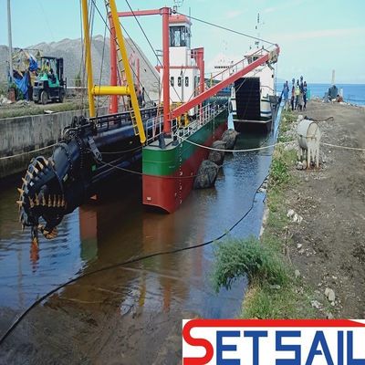 370t 24inch Water Flow 5500m3 Cutter Suction Mud Dredger for River Total Width 10.2m