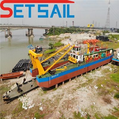 2.2 Meter Height Cutter Suction Dredging Mud Boat with Sand Pump 1500meter Discharge Distance