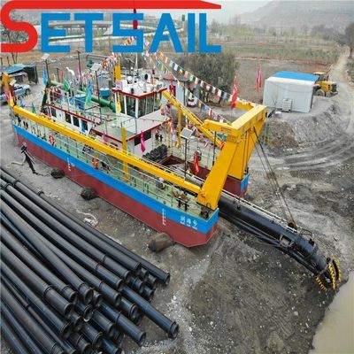 2.2 Meter Height Cutter Suction Dredging Mud Boat with Sand Pump 1500meter Discharge Distance