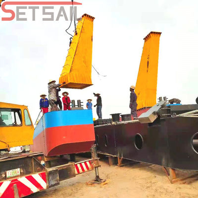 Double Diesel Engine River Sand Dredger with ISO Certification Total Length 17 M-60 M