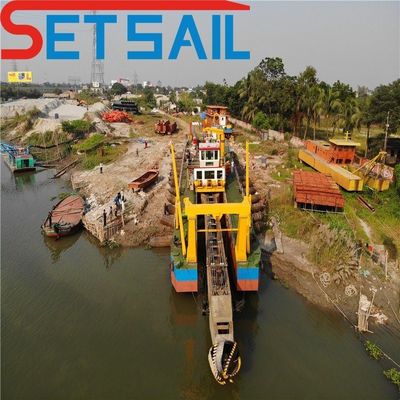 QHCST-30 River Mud Cutter Suction Dredge Dredger with Diesel Engine Total Lenth 17m-60m