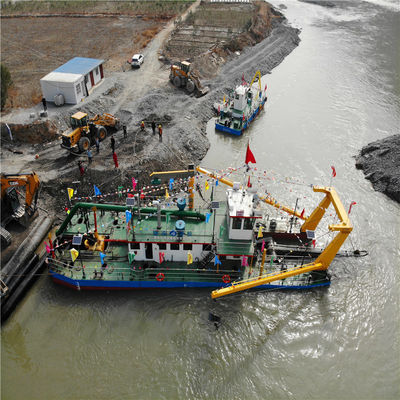 Customized Request Set Sail Cutter Suction Sand Dreger Barge with 170kw Diesel Engine