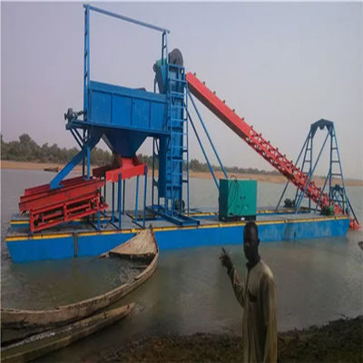 24m-38m Total Length Hydrocyclone Cyclone Type High Capacity Chain Bucket Gold Dredger