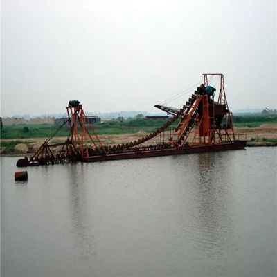 24m-38m Total Length Hydrocyclone Cyclone Type High Capacity Chain Bucket Gold Dredger