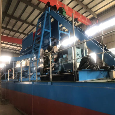 24m-38m Total Length Hydrocyclone Cyclone Type High Capacity Chain Bucket Gold Dredger