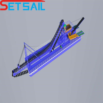 Hydraulic River Gold Diamond Mining Dredger with 1.4m*1.2m-2.6m*1.2m Drum Screen Size