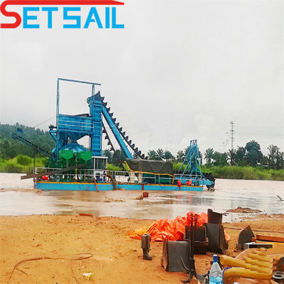 Hydraulic River Gold Diamond Mining Dredger with 1.4m*1.2m-2.6m*1.2m Drum Screen Size