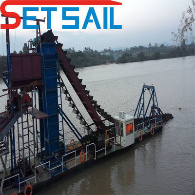 4kw X 3-10kw X3 Multi-Function Chain Bucket Mining Dredger for River Sand and Gold