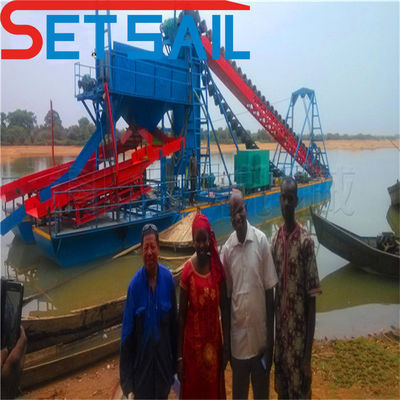 4kw X 3-10kw X3 Multi-Function Chain Bucket Mining Dredger for River Sand and Gold
