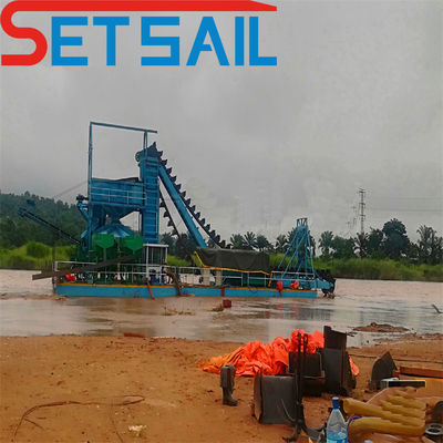 4kw X 3-10kw X3 Multi-Function Chain Bucket Mining Dredger for River Sand and Gold