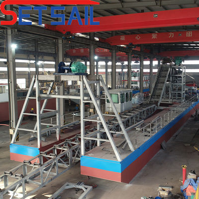 Total Length 24m-38m River Mining Diamond Dredger with Chain Bucket and Centrifuge