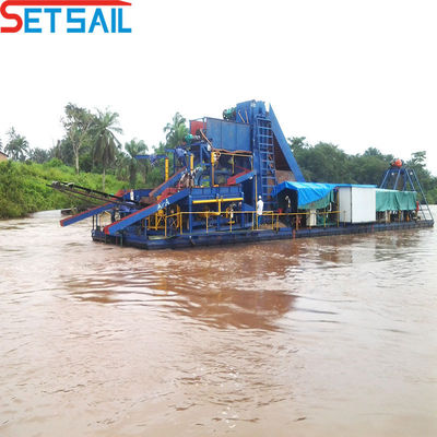 Bucket Chain Gold Dredger with Agitation Chute High Capacity Gold Extraction Solution