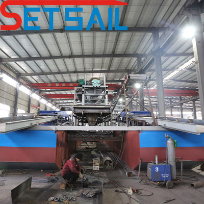 7-30 Meter Dredging Depth Chain Bucket River Gold Dredger with Agitation Chute