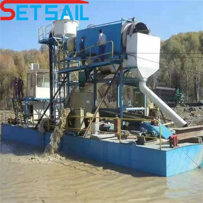US Customized River Gold Chain Bucket Dredger with Hydrocyclone and Agitation Chute