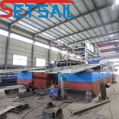 Initial Payment 50-500m3 Chain Bucket River Gold Mining Dredger with Gold Carpet