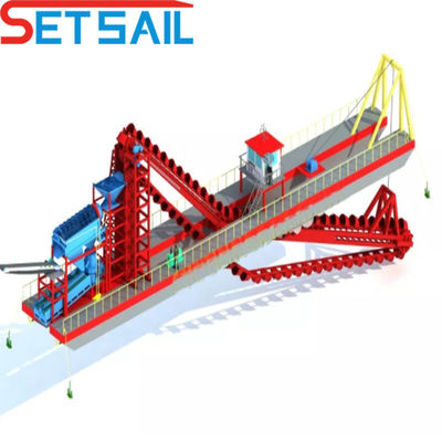 Bucket Chain River Gold Mining Dredger with Jig and 180000.000kg Package Gross Weight