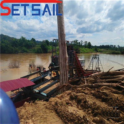 Customized Chain Bucket Gold Dredger 1.0m-2m Hight 24m-38m Total Length Customized
