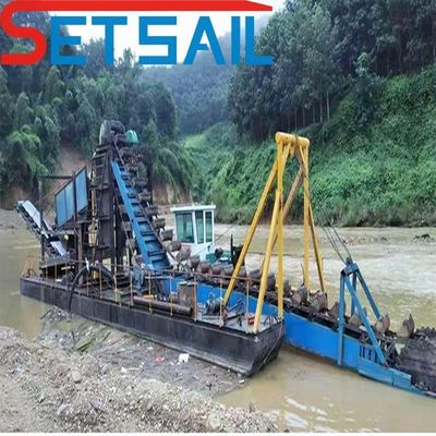Bucket Chain Mining Dredger with Dredging Depth 7-30 Meter and Centrifuge Equipment