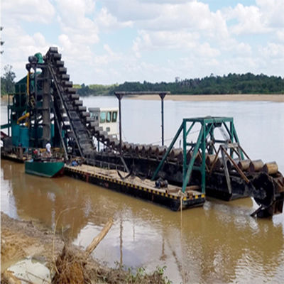 High Capacity Bucket Chain River Gold Dredger QHCBD-5 with Diamond Jigging Equipment