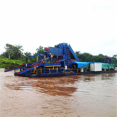 High Capacity Bucket Chain River Gold Dredger QHCBD-5 with Diamond Jigging Equipment