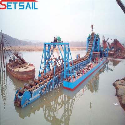 50-300m3 Durable Hull Chain Bucket River Mining Dredger for Lake Gold in Multi Color