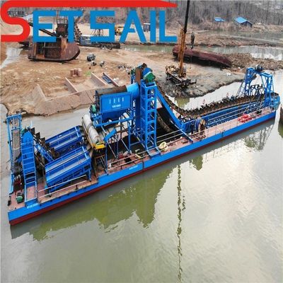 Chain Bucket Sand Dredger for River Sand and Gold Dredging Depth 8m-28m High Capacity