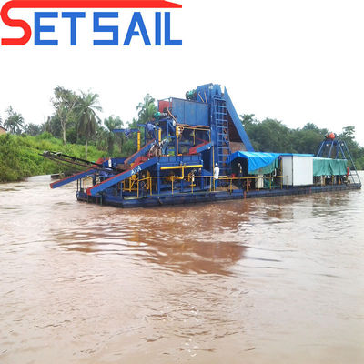 US Cast Iron Cyclone Cyclone Type Chain Bucket River Gold Dredger with Diamond Centrifuge