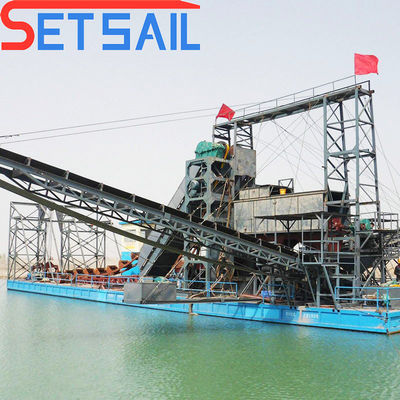Chain Bucket River Diamond Mining Machinery with Migration Device 4kw X 3-10kw X3