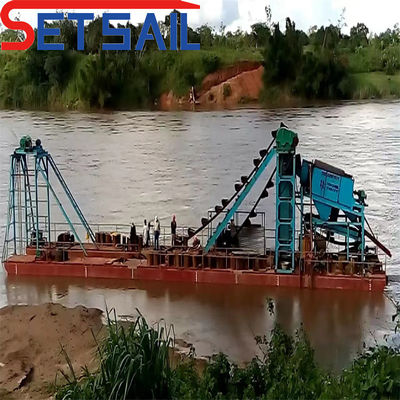 Customized Chain Bucket River Gold Dredger with Trommel Screen Shipping Cost Included