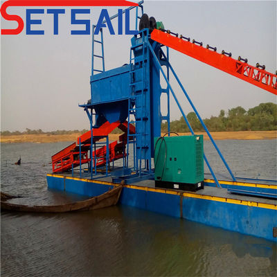 Customized Chain Bucket River Gold Dredger with Trommel Screen Shipping Cost Included