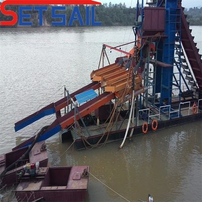 Customized Chain Bucket River Gold Dredger with Trommel Screen Shipping Cost Included