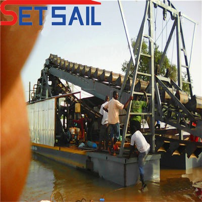 Customized Chain Bucket River Gold Dredger with Trommel Screen Shipping Cost Included
