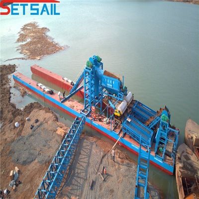 Customized Performance Chain Bucket River Gold Dredger with 128-176PCS Chian Quantity