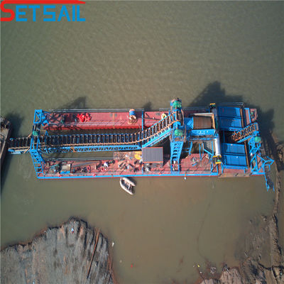 Customized Performance Chain Bucket River Gold Dredger with 128-176PCS Chian Quantity