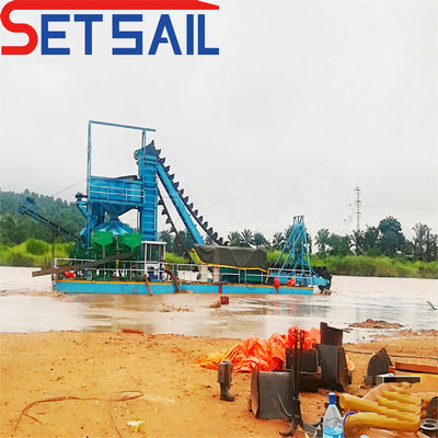 US Currency CTN Slot Type Chain Bucket Gold Diamond Mining Dredger with Jigging Machinery