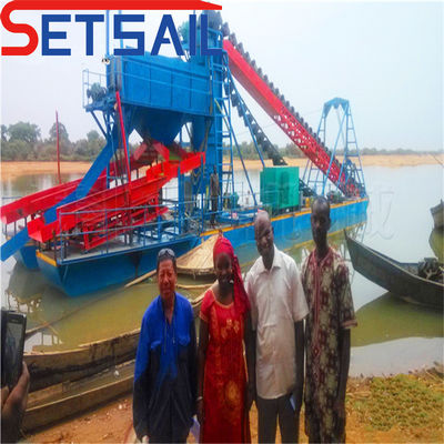 US Currency CTN Slot Type Chain Bucket Gold Diamond Mining Dredger with Jigging Machinery