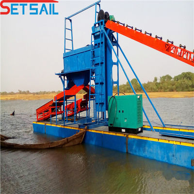 River Mining Gold and Diamond Mining Equipment with Agitation Chute Customized Request