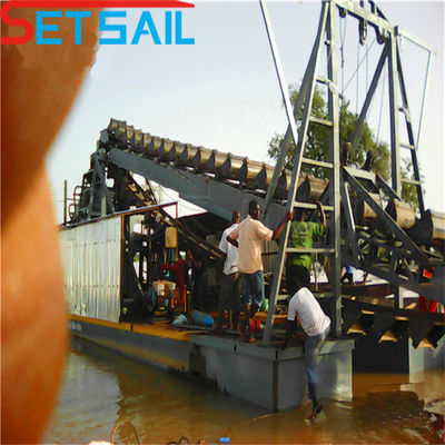 CTD Slot Type Chain Bucket Gold and Diamond Mining Dredger with Hull Dimension 23m-49m