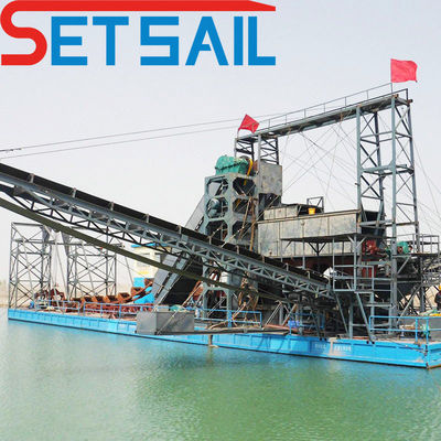 5.5kw-20kw Durm Screen Power Made in Chain Bucket River Mining Dredger for Gold