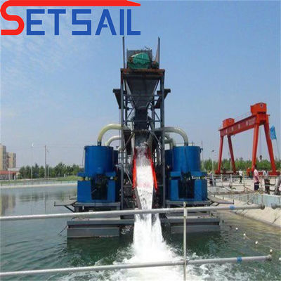 Hydrocyclone Gold Diamond Mining Dredger with 24-38m Total Length and Agitation Chute