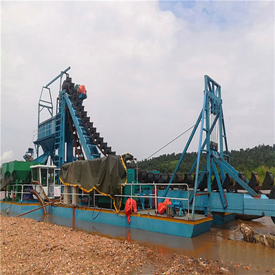 Chain Bucket Sand Gold / Diamond Dredger with Jigging Machine and Agitation Equipment