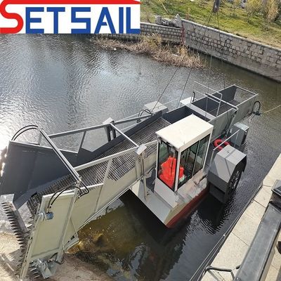 Draft 0.55m-2m Aquatic Weed Harvesting Machine with Working Speed of 3.5-5kn/H